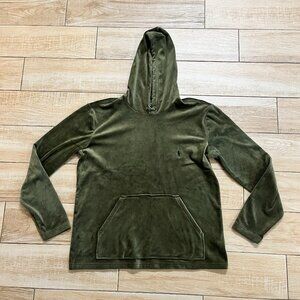 Mens Polo Ralph Lauren Green Velour-Like Hoodie - M